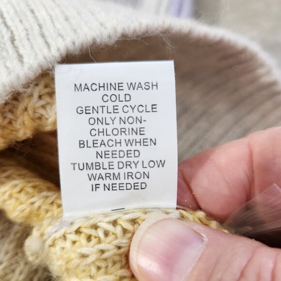 Market & Spruce Crew Neck Yellow Purple Ombre' Stripes Sweater Women's Size M - Picture 14 of 14